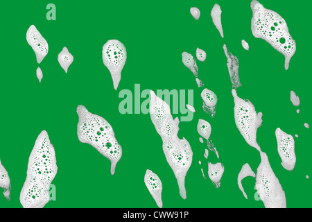 Foam on green background which is easy to select Stock Photo