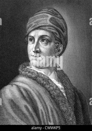 Ewald Christian von Kleist (1715-1759) on engraving from 1859. German poet and officer. Stock Photo