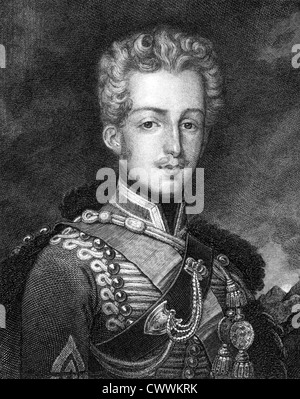 Ferdinand Philippe, Duke of Orleans (1810-1842) on engraving from 1859. Eldest son of Louis Philippe I. Stock Photo