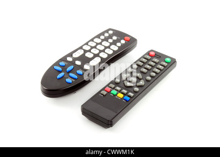 TV remote control on a white background Stock Photo