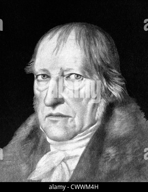 Georg Wilhelm Friedrich Hegel (1770-1831) on antique print from 1898. German philosopher. Stock Photo
