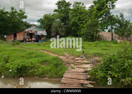 Mae Sot, close to the Burma border in Northern Thailand. Many Burmese people live here, legally and illegally. Stock Photo