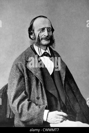 Jacques Offenbach (1819-1880) on antique print from 1899. German-born French composer, cellist and impresario. Stock Photo