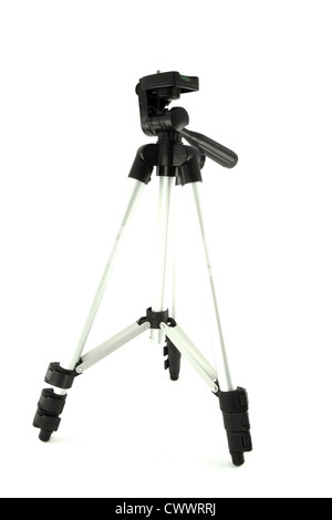 The camera tripod is isolated on a white background. A tool for ...