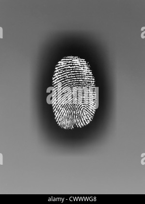 Close up of fingerprint on paper Stock Photo