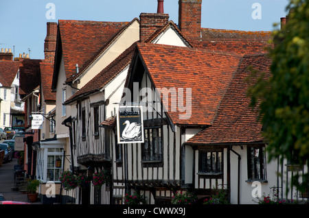 Lavenham, a pretty rural town with many timber framed houses, in Suffolk, England,UK. Stock Photo