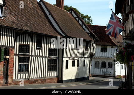 Lavenham, a pretty rural town with many timber framed houses, in Suffolk, England,UK. Stock Photo