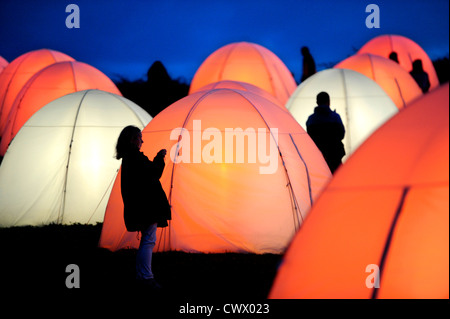 Peace Camp art installation by Deborah Warner, in situ at Seven Sisters Country Park, East Sussex Stock Photo