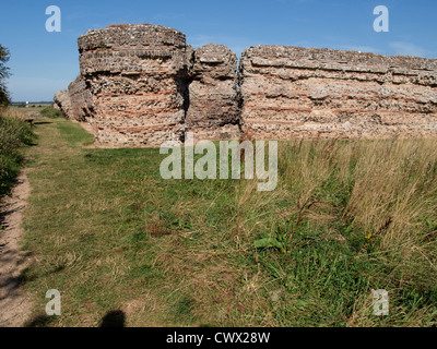 Roman Fort, Burgh Castle, Norfolk, UK Stock Photo