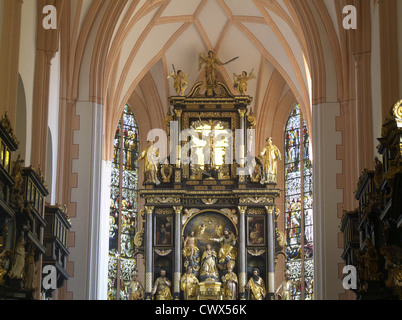 Interior of Stiftskirche Church at Mondsee, Salzkammergut, Austria Stock Photo