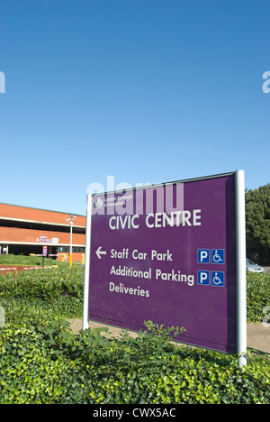 staff car park sign at the former hounslow civic centre, middlesex, england Stock Photo