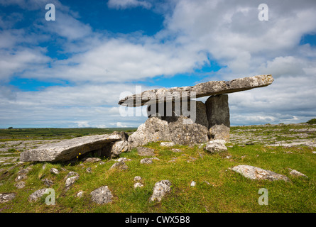 Poulnabrone dolmen in the Burren area of County Clare, Republic of Ireland. Stock Photo