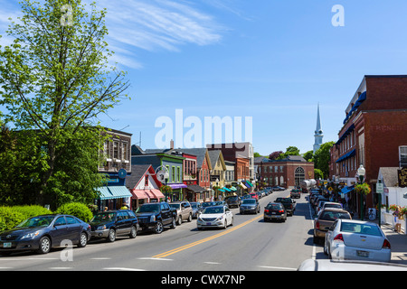 Main Street in Camden, Knox County, Maine, USA Stock Photo