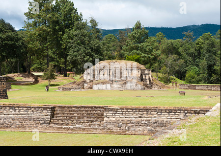 The Mayan ruins of Iximche Archeological National Monument Park near Tecpan, Guatemala, Central America. Stock Photo