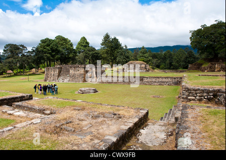 The Mayan ruins of Iximche Archeological National Monument Park near Tecpan, Guatemala, Central America. Stock Photo