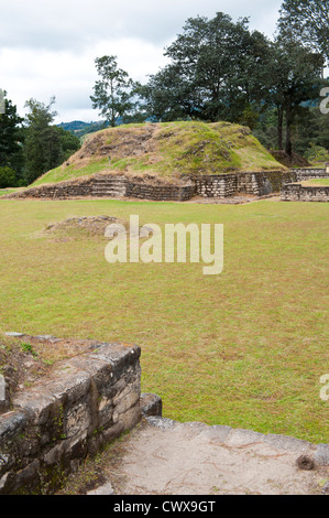 The Mayan ruins of Iximche Archeological National Monument Park near Tecpan, Guatemala, Central America. Stock Photo