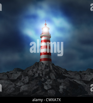 Beacon of hope and strategic guidance symbol with a lighthouse concept ...