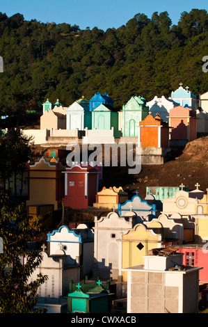 Mausoleums  and graves at the town cemetery, Chichicastenango, Guatemala. Stock Photo