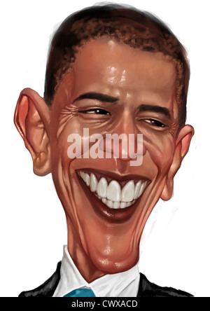 caricature from the united states of america Barack Obama Stock Photo