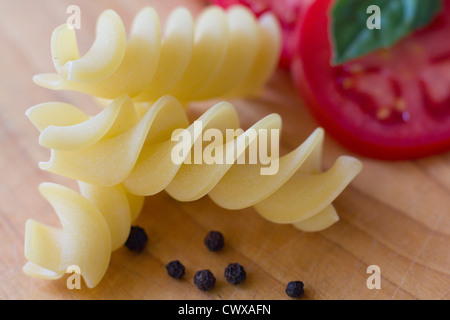 Spiraloni or fusili giganti, giant pasta spirals Stock Photo