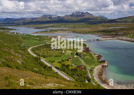 Picturesque view of island of Vestvagoy on Lofoten islands in Norway Stock Photo