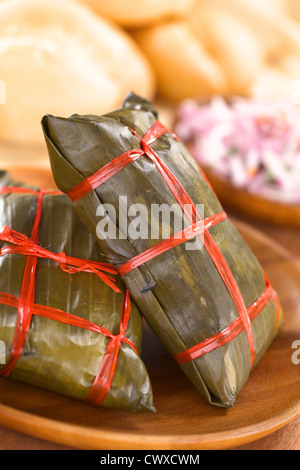 Traditional peruvian tamales meal dish cuisine in Chiclayo, Peru Stock ...