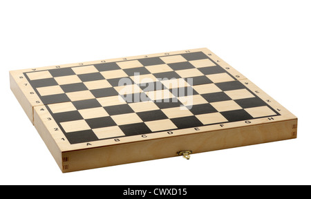 Empty chessboard on a white background, isolated Stock Photo