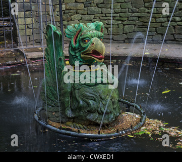 The Forbidden Corner, near Middleham. A corner of the garden labyrinth. Stock Photo