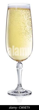 Champagne glass on a white background. Stock Photo