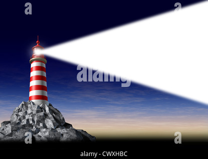 Beacon of hope and strategic guidance symbol with a lighthouse concept ...