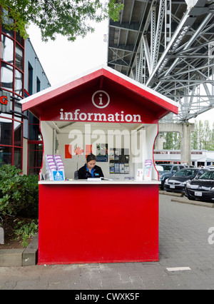 Tourist Information booth, Granville Island, Vancouver, British Columbia, Canada Stock Photo