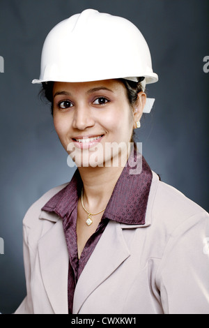 Portrait of young Indian woman architect Stock Photo