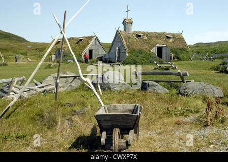 Norstead Viking Village, L'Anse aux Meadows, Newfoundland Stock Photo