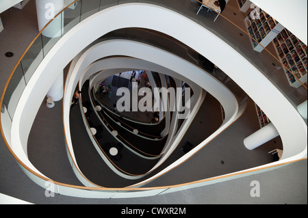 The atrium in the New Library building, University of Aberdeen, Scotland Stock Photo