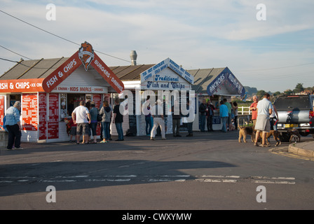 fish and chip kiosks west bay dorset Stock Photo