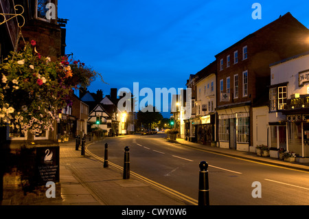 High Street at dawn, Henley-in-Arden, Warwickshire, UK Stock Photo