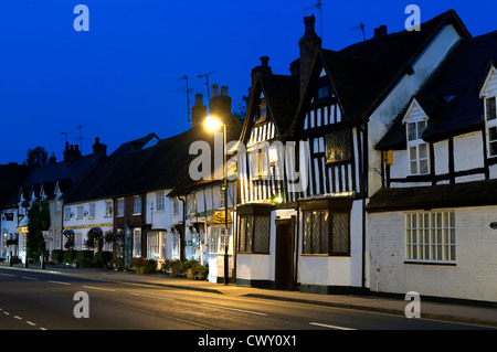 High Street at night, Henley-in-Arden, Warwickshire, England, UK Stock Photo