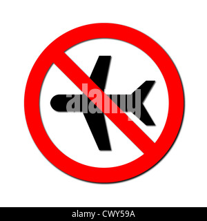 no flying on white background Stock Photo