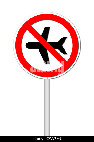 no flying on white background Stock Photo