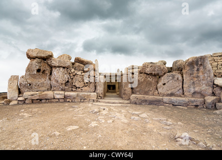 Entry to Mnajdra Temples close to Hagar Qim, Qrendi, Island of Malta Stock Photo