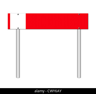 red sign on white background Stock Photo