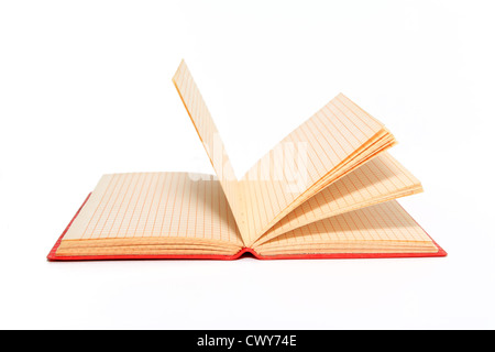 red note pad on white background Stock Photo