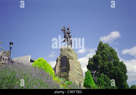 Royal Scots Greys Memorial in Princes Street Gardens, Edinburgh, Scotland, UK Stock Photo