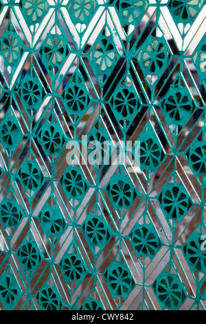 Myanmar, Burma. Sutaungpyei Pagoda, Mandalay Hill Temple. Geometric Design Decorating Temple Column. Stock Photo