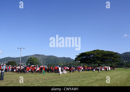 People at the Queens Park Savannah Independent day. Stock Photo