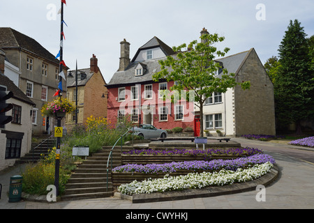 Period houses on Castle Street, Market Hill, Calne, Wiltshire, England, United Kingdom Stock Photo