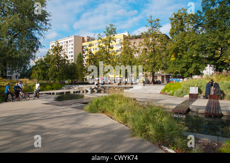 Plac Grzybowski square former Ghetto the Jewish district Muranow central Warsaw Poland Europe Stock Photo