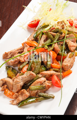 Meat with String Beans Stock Photo