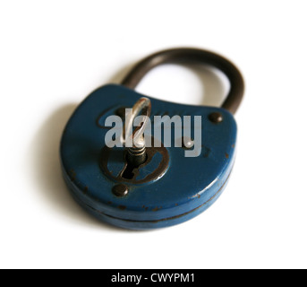 old padlock with rust on a white background Stock Photo - Alamy
