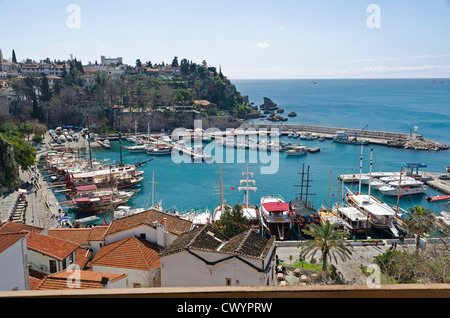 Old town and harbour, Antalya, Turkey, Asia Stock Photo